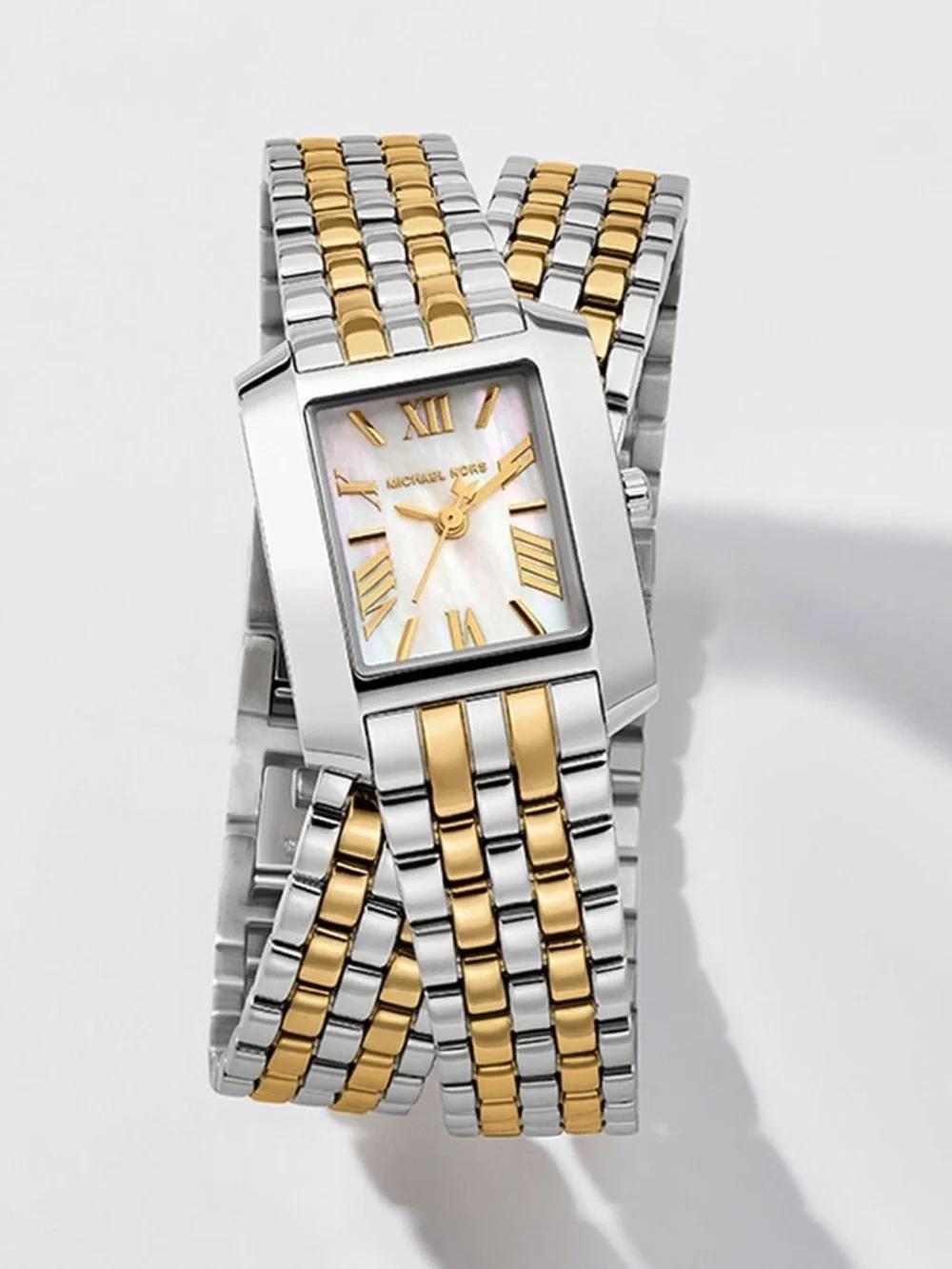 MICHAEL MICHAEL KORS PETITE EMERY TWO-TONE DOUBLE WRAP WATCH